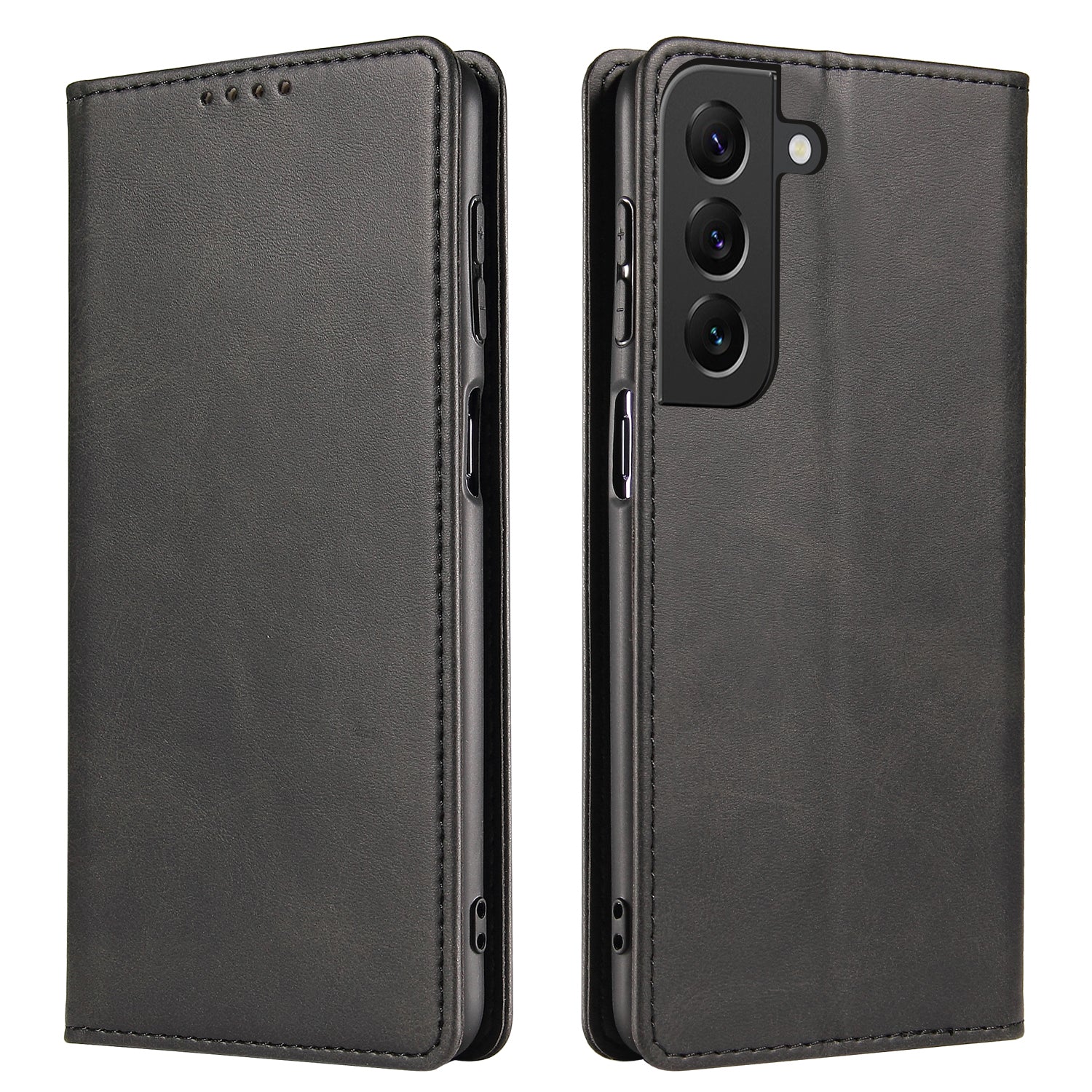 Phone Case For Samsung Galaxy S23 Leather Calf Texture Magnetic Closure Anti-shock Phone Cover with Stand Wallet Phone Case For Samsung Galaxy S23 Leather Calf Texture Magnetic Closure Anti-shock Phone Cover with Stand Wallet